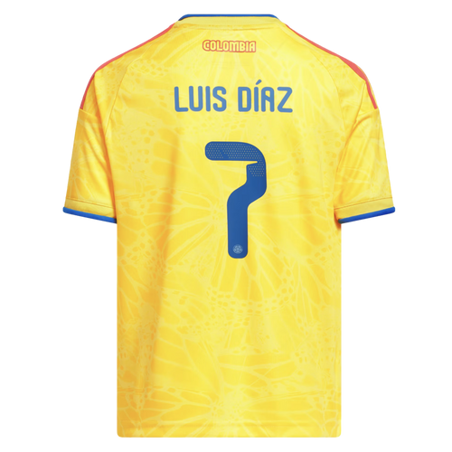 Adidas Colombia 2026 Luis Diaz #7 Youth Home Jersey